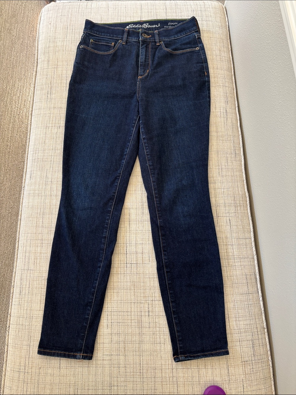 Eddie Bauer Women's Dark Indigo Voyager High Rise Skinny Jeans sz 6